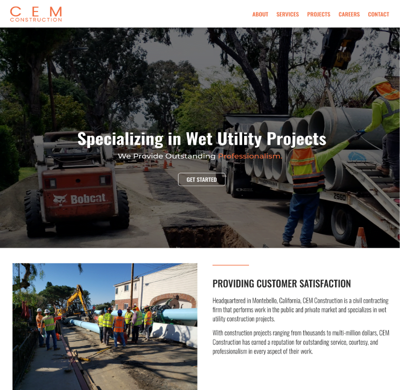 CEM Construction website preview